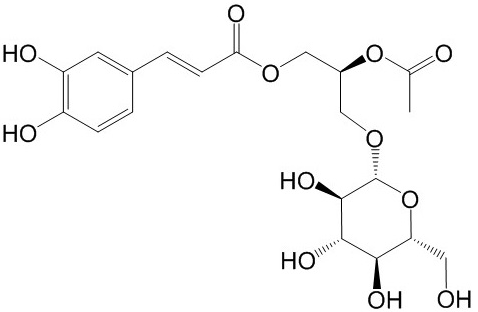(2S)-1-O-β-D-glucopyranosyl-2-O-acetyl-3-O-cafleoylglycerol