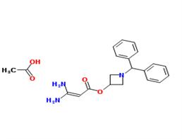 1-(Diphenylmethyl)-3-azetidinyl 3,3-diaminoacrylate acetate (1:1)