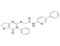 2-[(4-Oxo-3-phenyl-3,4,6,7-tetrahydrothieno[3,2-d]pyrimidin-2-yl) sulfanyl]-N-(5-phenyl-2-pyridinyl)acetamide