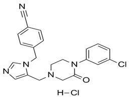 4-[[5-[[4-(3-chlorophenyl)-3-oxopiperazin-1-yl]methyl]imidazol-1-yl]methyl]benzonitrile,hydrochloride