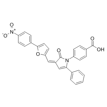 4-[(3E)-3-[[5-(4-nitrophenyl)furan-2-yl]methylidene]-2-oxo-5-phenylpyrrol-1-yl]benzoic acid