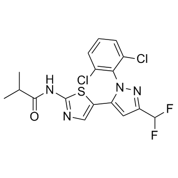 Mitoquinone mesylateN-{5-[1-(2,6-Dichlorophenyl)-3-(difluoromethyl)-1H-pyrazol-5-yl]- 1,3-thiazol-2-yl}-2-methylpropanamide