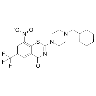 	2-[4-(Cyclohexylmethyl)-1-piperazinyl]-8-nitro-6-(trifluoromethyl)-4H-1,3-benzothiazin-4-one