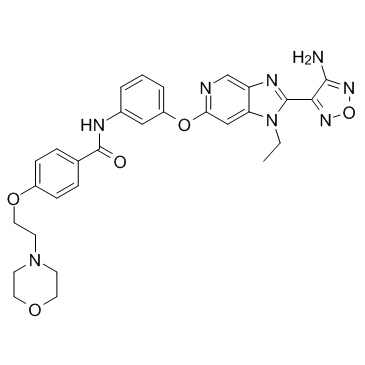 N-(3-{[2-(4-Amino-1,2,5-oxadiazol-3-yl)-1-ethyl-1H-imidazo[4,5-c] pyridin-6-yl]oxy}phenyl)-4-[2-(4-morpholinyl)ethoxy]benzamide