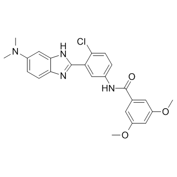 N-[4-chloro-3-[6-(dimethylamino)-1H-benzimidazol-2-yl]phenyl]-3,5-dimethoxybenzamide