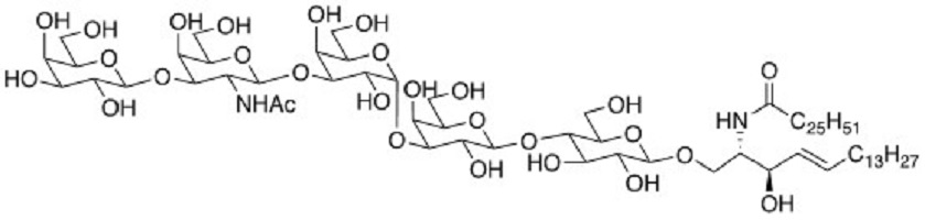 Galb1,3GalNAcb1,3Gala1,3Galb1,4Glc Ceramide                Synonym:?iGb5Cer