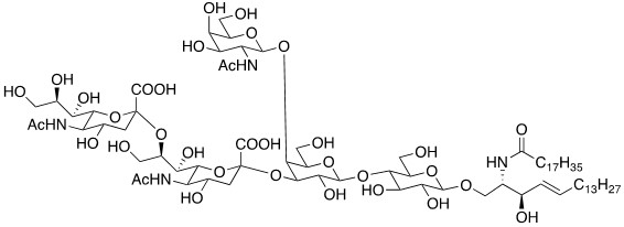 Neu5Aca2,8Neu5Aca2,3(GalNAcb1,4)Galb1,4Glc Ceramide                Synonym:?GD2