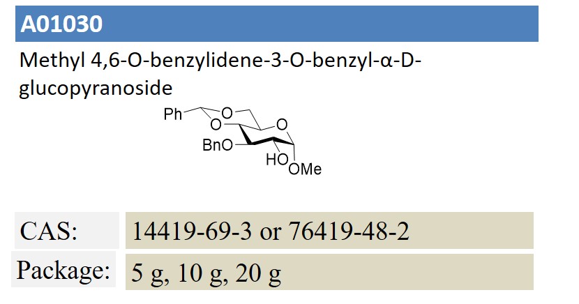 Methyl 4,6-O-benzylidene-3-O-benzyl-α-D-glucopyranoside 