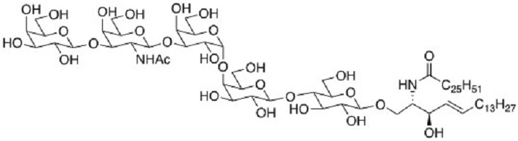 Galb1,3GalNAcb1,3Gala1,4Galb1,4Glc Ceramide                Synonym:?Gb5Cer