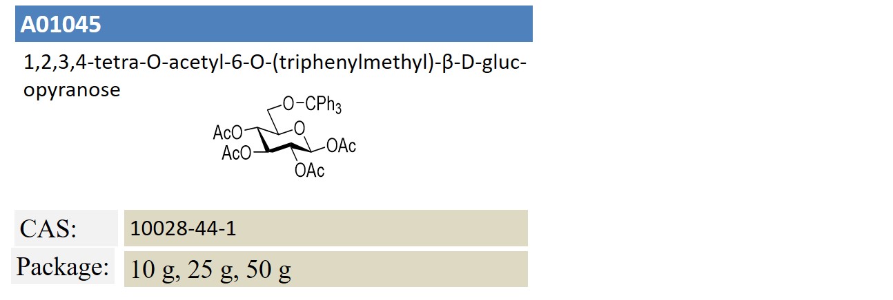 1,2,3,4-tetra-O-acetyl-6-O-(triphenylmethyl)-β-D-gluc- opyranose 