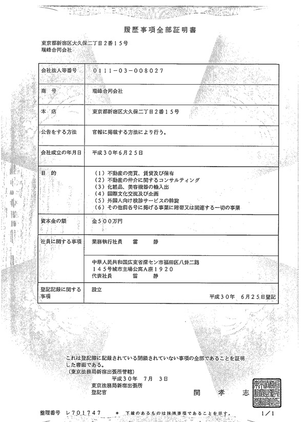 Business License Of EnterpriseLegal Person