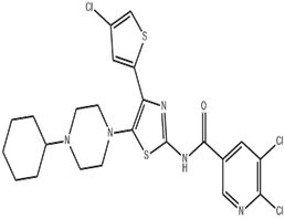 5,6-dichloro-n-[4-(4-chlorothiophen-2-yl)-5-(4-cyclohexylpiperazin-1-yl)thiazol-2-yl]nicotinamide