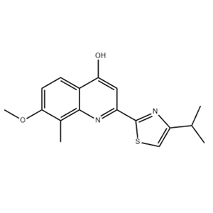 4-Quinolinol, 7-methoxy-8-methyl-2-[4-(1-methylethyl)-2-thiazolyl]-
