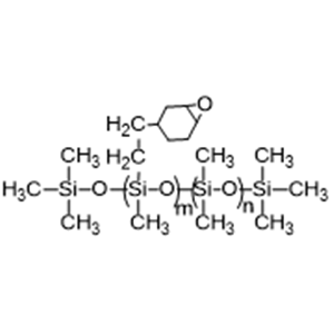 (Epoxycyclohexylethyl methylsiloxane)-dimethylsiloxane copolymers