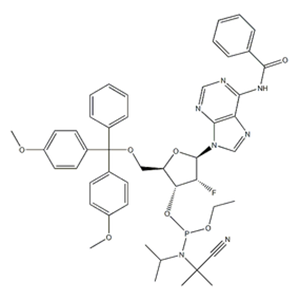 N-Benzoyl-5'-O-[bis(4-methoxyphenyl)phenylmethyl]-2'-deoxy-2'-fluoroadenosine 3'-[2-cyanoethyl N,N-bis(1-methylethyl)phosphoramidite]