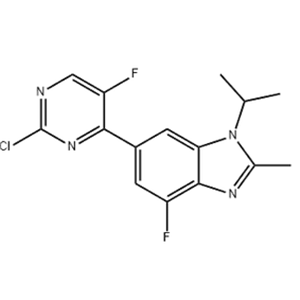 6-(2-chloro-5-fluoropyrimidin-4-yl)-4-fluoro-2-methyl-1-(propan-2-yl)-1H-1,3-benzodiazole