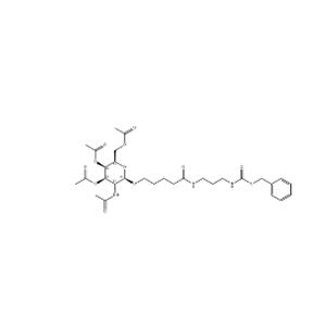 Carbamic acid, N-[3-[[1-oxo-5-[[3,4,6-tri-O-acetyl-2-(acetylamino)-2-deoxy-β-D-galactopyranosyl]oxy]pentyl]amino]propyl]-, phenylmethyl ester