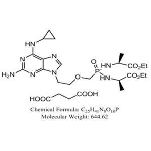 butanedioic acid;ethyl (2S)-2-[[2-[2-amino-6-(cyclopropylamino)purin-9-yl]ethoxymethyl-[[(2S)-1-ethoxy-1-oxopropan-2-yl]amino]phosphoryl]amino]propanoate