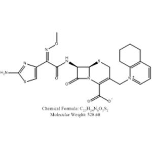 (6R,7R)-7-{[(2Z)-2-(2-Amino-1,3-thiazol-4-yl)-2-(methoxyimino)acetyl]amino}-8-oxo-3-(5,6,7,8-tetrahydro-1-quinoliniumylmethyl)-5-thia-1-azabicyclo[4.2.0]oct-2-ene-2-carboxylate