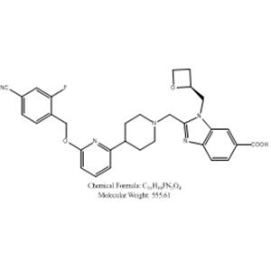 2-[[4-[6-[(4-Cyano-2-fluorophenyl)methoxy]-2-pyridinyl]-1-piperidinyl]methyl]-1-[(2S)-2-oxetanylmethyl]-1H-benzimidazole-6-carboxylic acid