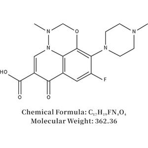 9-fluoro-2,3-dihydro-3-methyl-10-(4-methyl-piperazino)-7-oxo-7h-pyrido[1,2,3-ij][1,2,4]benzoxadiazine-6-carboxylic acid zeniquin