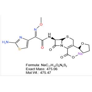 sodium;(6R,7R)-7-[[(2Z)-2-(2-amino-1,3-thiazol-4-yl)-2-methoxyiminoacetyl]amino]-8-oxo-3-[(2S)-oxolan-2-yl]-5-thia-1-azabicyclo[4.2.0]oct-2-ene-2-carboxylate