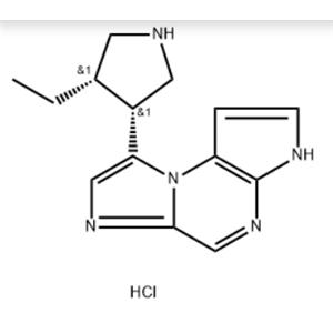 3H-Imidazo[1,2-a]pyrrolo[2,3-e]pyrazine, 8-[(3R,4S)-4-ethyl-3-pyrrolidinyl]-, hydrochloride (1:2)