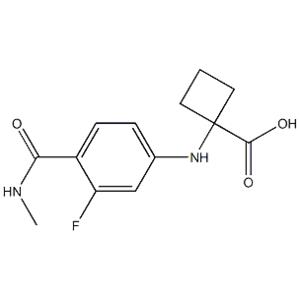 1-((3-fluoro-4-(methylcarbamoyl)phenyl)amino)cyclobutanecarboxylic acid