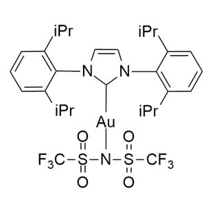 [1,3-Bis[2,6-bis(1-methylethyl)phenyl]-1,3-dihydro-2H-imidazol-2-ylidene][1,1,1-trifluoro-N-[(trifluoromethyl)sulfonyl]methanesulfonamidato-κN]gold