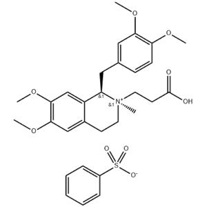 2-(2-carboxyethyl)-1-[(3,4-dimethoxyphenyl)methyl]-,1,2,3,4-tetrahydro-6,7-dimethoxy-2-methyl-isoquinolinium benzenesulfonate