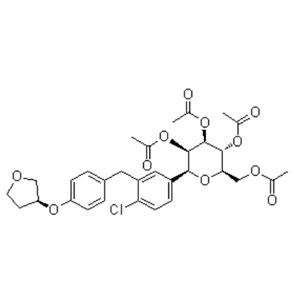 (1S)-1,5-Anhydro-1-C-[4-chloro-3-[[4-[[(3S)-tetrahydro-3-furanyl]oxy]phenyl]methyl]phenyl]-D-glucitol tetraacetate