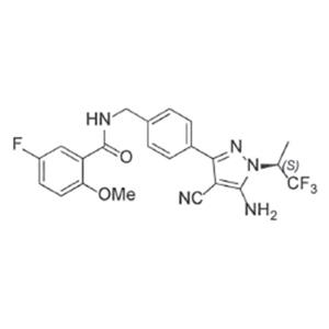 (S)-N-(4-(5-amino-4-cyano-1-(1,1,1-trifluoropropan-2-yl)- 1H-pyrazol-3-yl)benzyl)-5-fluoro-2-methoxybenzamide