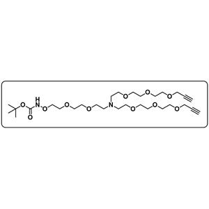 N-(t-Boc-Aminooxy-PEG2)-N-bis(PEG3-propargyl)