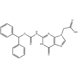 (2-BENZHYDRYLOXYCARBONYLAMINO-6-OXO-1,6-DIHYDRO-PURIN-9-YL)-ACETIC ACID