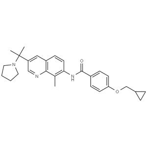 Benzamide, 4-(cyclopropylmethoxy)-N-[8-methyl-3-[1-methyl-1-(1-pyrrolidinyl)ethyl]-7-quinolinyl]-