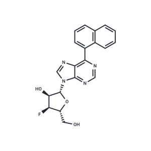 9-(3-Deoxy-3-fluoro-β-D-ribofuranosyl)-6-(naphthalen-1-yl)purine