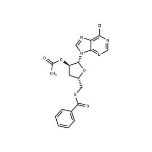 9-(2’-O-Acetyl-5’-O-benzoyl-3’-deoxy-beta-D-ribofuranosyl)-6-chloropurine