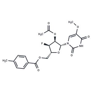 2’-O-Acetyl-5’-O-(p-toluoyl)-3’-deoxy-3’-fluoro-5-methoxyluridine