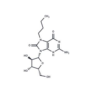 7-n-Butyl-7,8-dihydro-8-oxo-9-(beta-D-xylofuranosyl)guanine