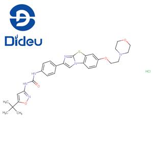 N-[5-(1,1-Dimethylethyl)-3-isoxazolyl]-N'-[4-[7-[2-(4-morpholinyl)ethoxy]imidazo[2,1-b]benzothiazol-2-yl]phenyl]urea hydrochloride