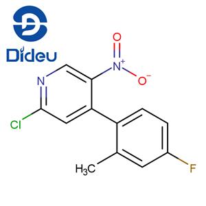 3-chloro-4-(4-fluoro-2-methylphenyl)-5-nitropyridine