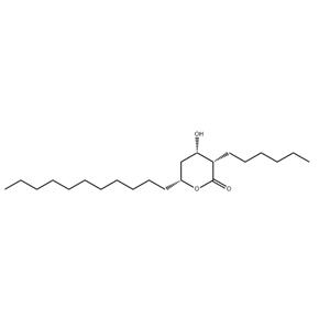 3-Hexyltetrahydro-4-hydroxy-6-undecyl-2H-pyran-2-one