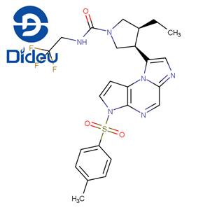 1-Pyrrolidinecarboxamide, 3-ethyl-4-[3-[(4-methylphenyl)sulfonyl]-3H-imidazo[1,2-a]pyrrolo[2,3-e]pyrazin-8-yl]-N-(2,2,2-trifluoroethyl)-, (3S,4R)-