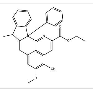 Benz[de]indeno[2,1-h]quinoline-2-carboxylic acid, 7,7a,8,12b-tetrahydro-4-hydroxy-5-methoxy-8-methyl-12b-phenyl-, ethyl ester, (7aα,8α,12bα)- (9CI)