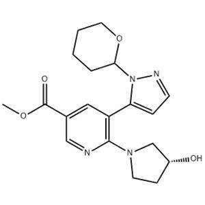 methyl6-((R)-3-hydroxypyrrolidin-1-yl)-5-(1-(tetrahydro-2H-pyran-2-yl)-1H-pyrazol-5-yl)nicotinate