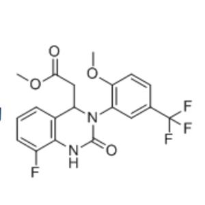Methyl {8-fluoro-3-[2-methoxy-5-(trifluoromethyl)phenyl]-2-oxo-1,2,3,4-tetrahydro-4-quinazolinyl}acetate