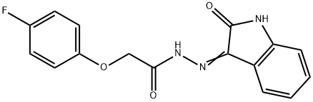 3-(2-(4-FLUOROPHENOXY)ACETYLHYDRAZIDYL)-2-OXOINDOLINE 结构式