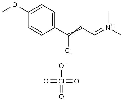 [3-Chloro-3-(4-methoxyphenyl)prop-2-enylidene](dimethyl)ammonium perchlorate 结构式