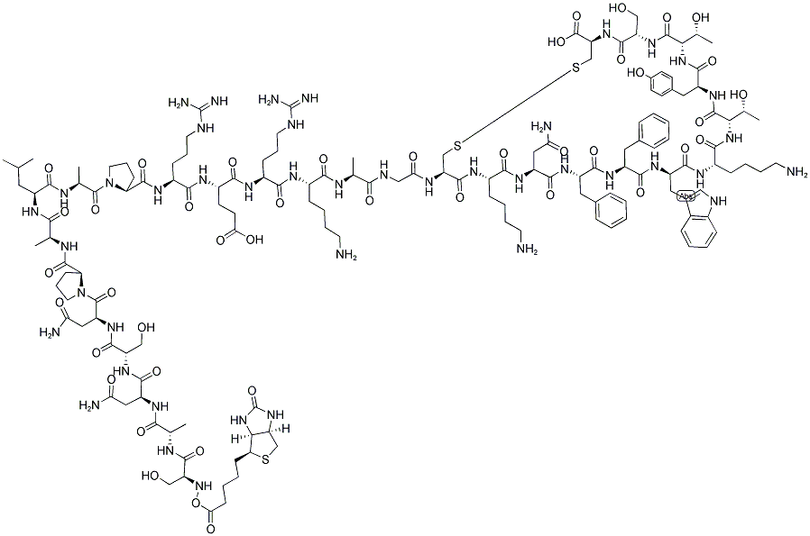 BIOTINYL-(LEU8,D-TRP22,TYR25)-SOMATOSTATIN-28 结构式