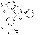 N1-(1,3-BENZODIOXOL-5-YLMETHYL)-N1-(4-FLUOROPHENYL)-4-CHLORO-3-NITROBENZENE-1-SULPHONAMIDE 结构式